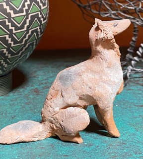 Small handformed clay dog found in a stall on the malecon in Ajijic